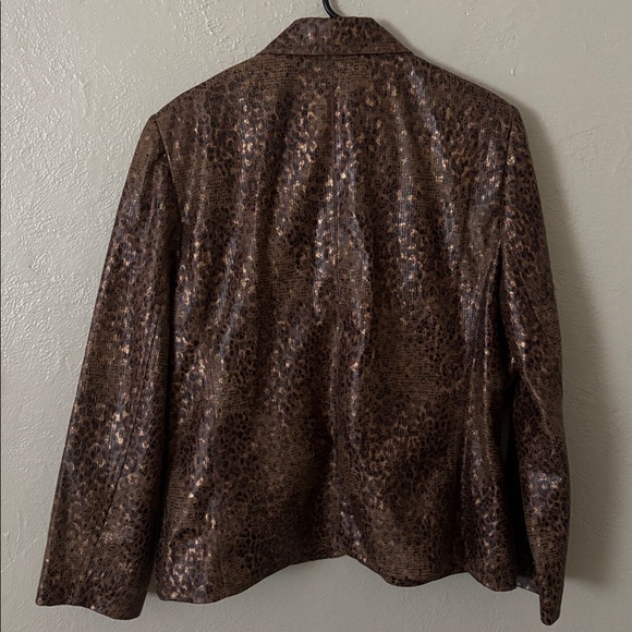 Alfred Dunner Animal Print Jacket Brown Bronze Size 16 Women’s Plus - Picture 7 of 7